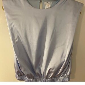 TCEC Women's Soft Blue Sleeveless Blouse